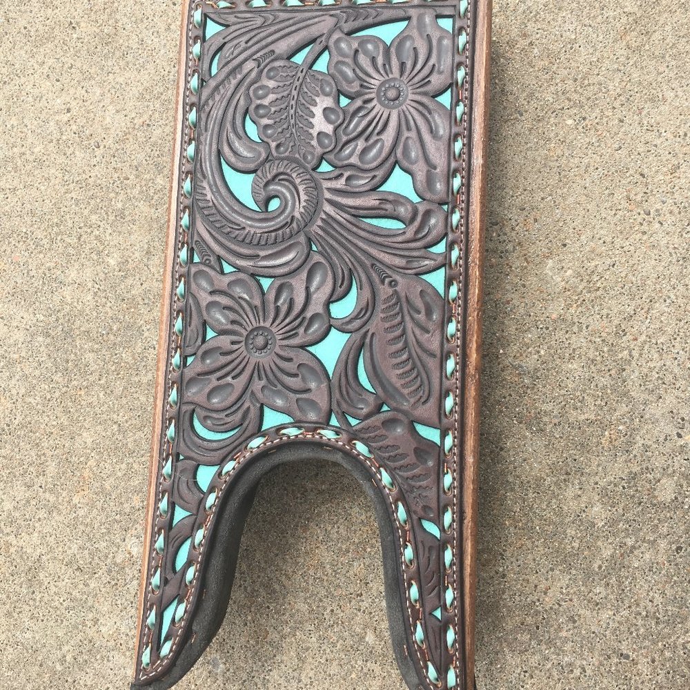 M & F Western Leather Tooled Boot Jack